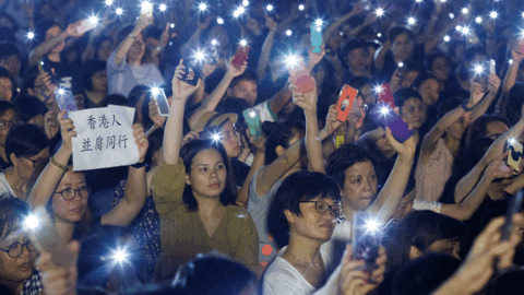 Protestors massed in Hong Kong last weekend.