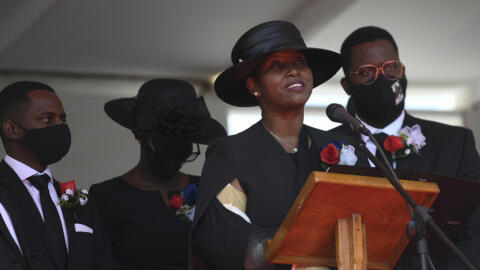 Juillet 2021 Cap Haitien funérailles de son mari, le président Jovenel Moïse, assassiné.