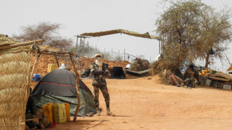 Soldat des Forces armées maliennes (Fama) à la base militaire d'Anderamboukane, dans la région de Menaka au Mali, le 22 mars 2019.