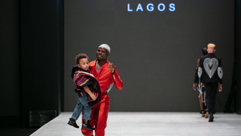 Nigerian fashion designer Femi Ajose at the Lagos Fashion Week in November 2023.