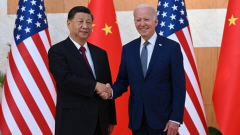 中国国家主席习近平与美国总统拜登资料图片
