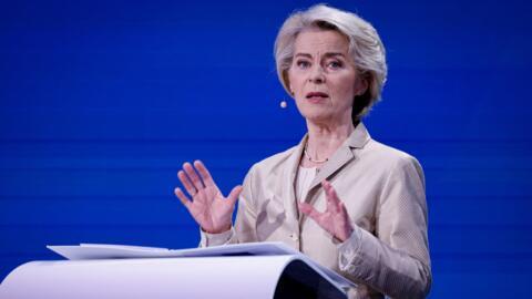 Ursula von der Leyen lors de la soirée électorale organisée au Parlement à Bruxelles, le 9 juin 2024.