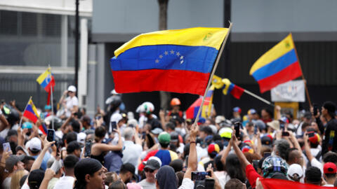 Manifestação para protestar contra os resultados das eleições presidenciais que concederam um terceiro mandato ao presidente venezuelano Nicolás Maduro. Caracas, 30 de julho de 2024.