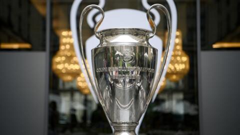 The UEFA Champions League trophy pictured on the eve of the UEFA Champions League final football match between Real Madrid and Liverpool.