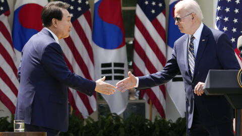 韩国总统尹锡悦与美国总统拜登资料图片
