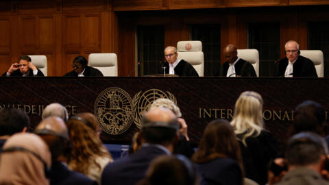 Judge Nawaf Salam, president of the International Court of Justice, speaks during a ruling on South Africa's request to order a halt to Israel's Rafah offensive in Gaza.