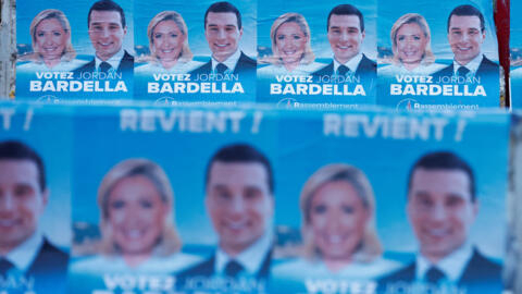 Surveys suggest French voters could hand Marine le Pen and Jordan Bardella, of the far-right National Rally party, more than 32 percent of ballots.