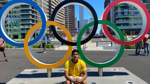 Swimmer David Farinango, who will represent Ecuador in the 10Km of open water in Paris 2024.