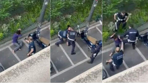 Fotomontagem com cenas filmadas durante a agressão.