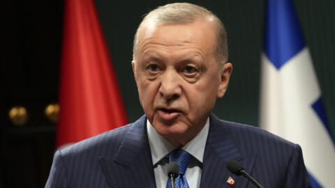 (Ảnh tư liệu) - Tổng thống Thổ Nhĩ Kỳ Recep Tayyip Erdogan phát biểu tại một cuộc họp báo ở thủ đô Ankara, ngày 13/05/2024. 