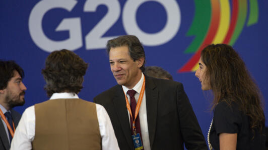 O ministro da Fazenda, Fernando Haddad, na abertura da reunião da Trilha Financeira do G20, no Palácio do Itamaraty, em Brasília (14/12/2023). Haddad testou positivo para a Covid e comandará virtualmente as reuniões dos ministros das Finanças esta semana. 