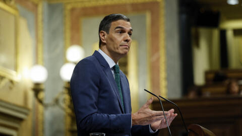 Pedro Sanchez a présenté son Plan de rénovation démocratique et transparence des médias devant la Chambre des députés à Madrid, le 17 juillet 2024.