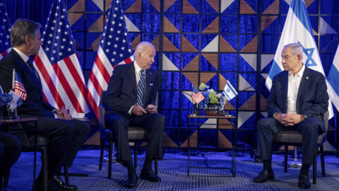 Joe Biden, Etats-Unis (camacɛ la) ni Benyamin Netanyah, Israel marabaajɛkulu ɲɛmaa, Tel Aviv, san 2023.