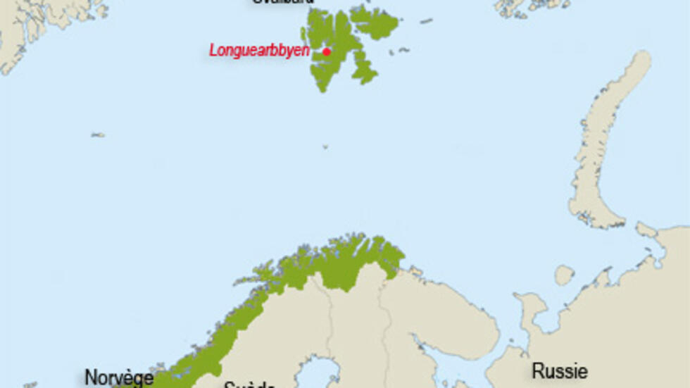 Carte de Svalbard. Norvège. Scandinave. Océan arctique. Mer de Barents.(Graphisme : Marion Urban/ RFI)