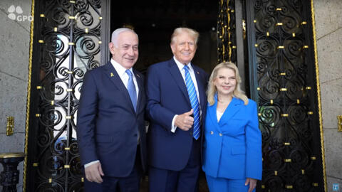 Donal Trump a yayin ganawarsa da Firaministan Isra'ila Benjamin Netanyahu a Amurka