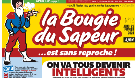 Portada de la edición 2024 del periódico "La Bougie du Sapeur", publicado en Francia cada cuatro años, los 29 de febrero.
