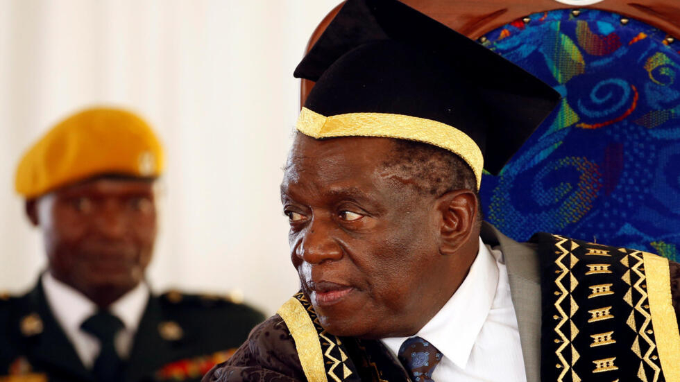 New Zimbabwean President Emmerson Mnangagwa at a university graduation ceremony in Chinhoyi, near Harare, Zimbabwe on 1 December, 2017