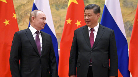 俄罗斯总统普京与中国国家主席习近平资料图片