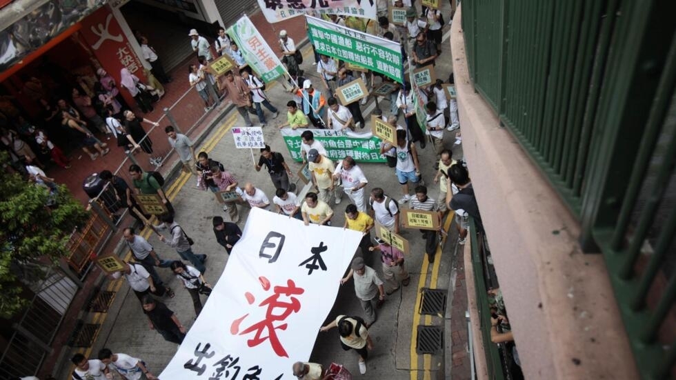 2010年9月18日，香港的反日游行活动。