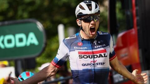 Kasper Asgreen, vainqueur de la 18e étape à Bourg-en-Bresse, le 20 juillet 2023.