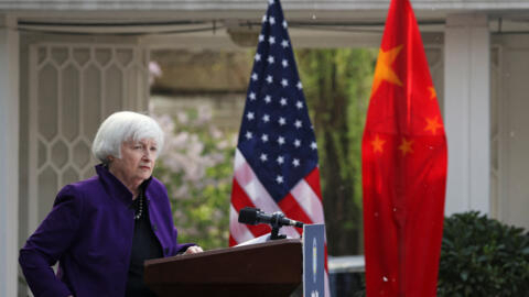 U.S. Treasury Secretary Janet Yellen attends a press conference in Beijing, China April 8, 2024.