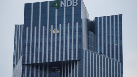 A sign of the New Development Bank (NDB) is pictured at its headquarters in Shanghai, China, May 30, 2023.