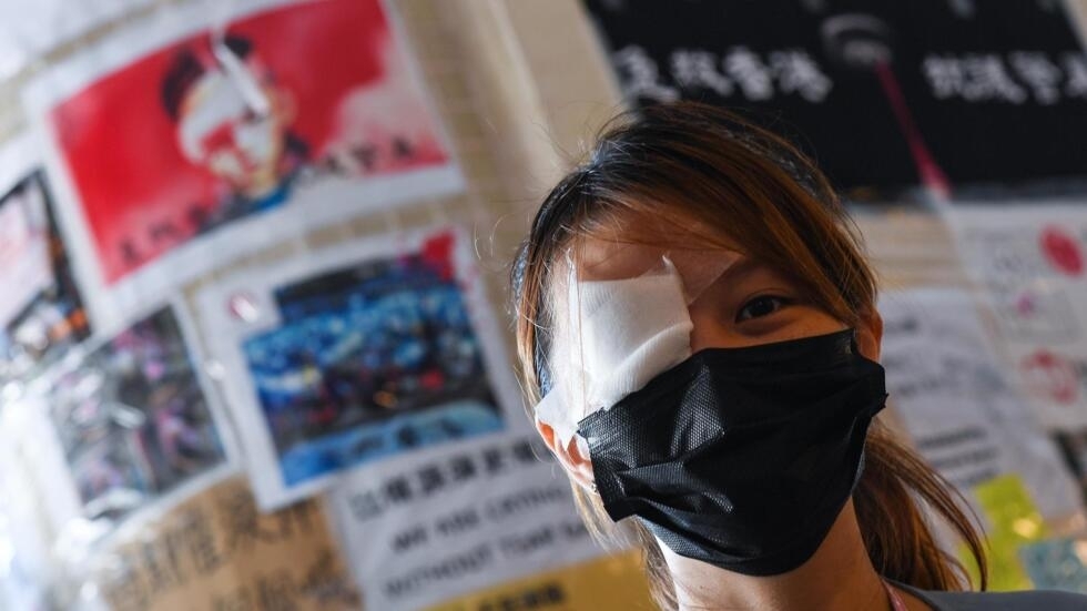 存档图片：Hongkong - Une femme manifestante