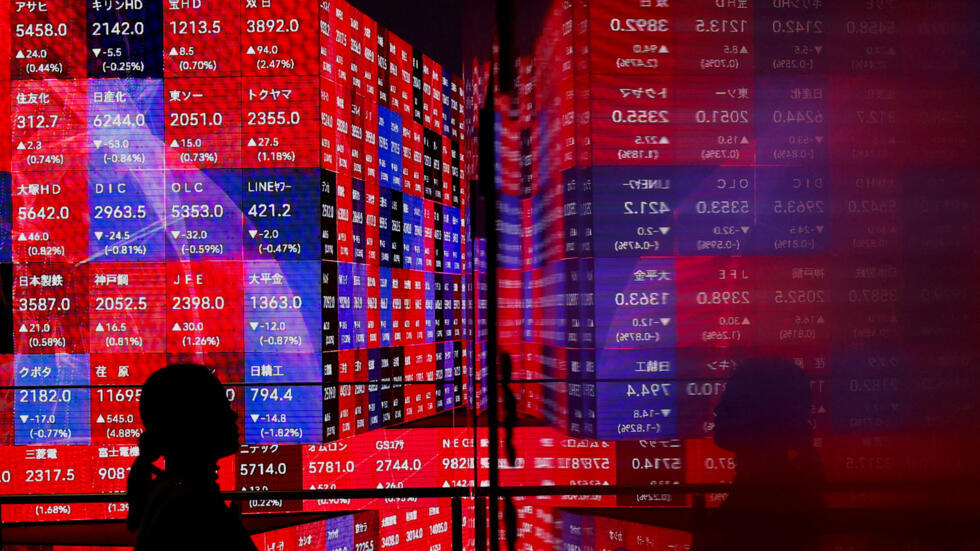 La bourse de Tokyo, le 22 février 2024 lors du nouveau record de l'indice Nikkei.