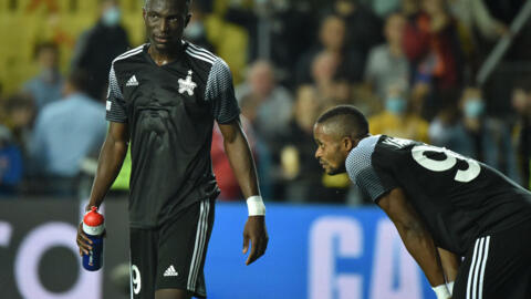 Adama Traoré (g) et Momo Yansané en Ligue des champions face au Shakhtar Donetsk, le 15