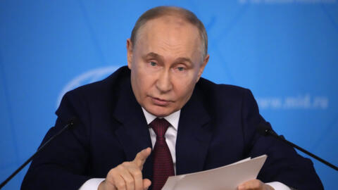 Tổng thống Vladimir Putin tại cuộc họp với bộ Ngoại Giao Nga, Matxcơva, ngày 14/06/2024.