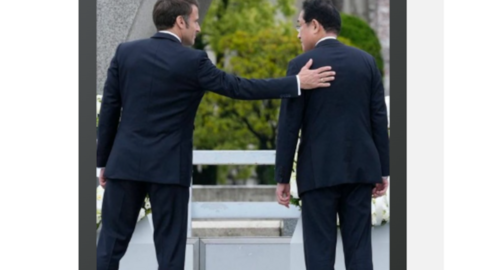 法国总统马克龙今年四月在日本出席G7期间与日本首相岸田文雄