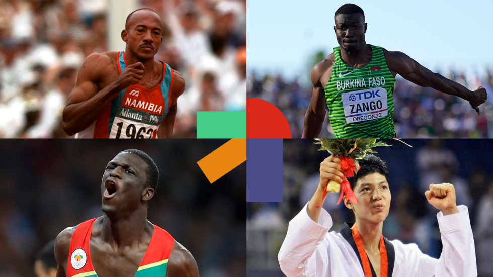 Frankie Fredericks, Hugues-Fabrice Zango, Kirani James et Rohullah Nikpai