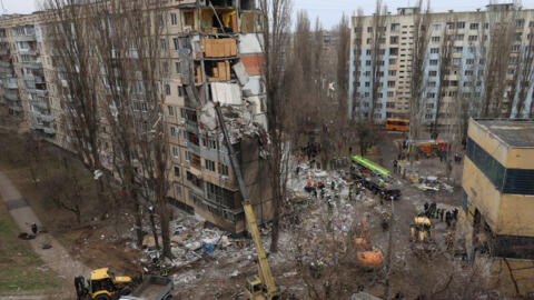 2024年3月2日，乌克兰敖德萨，俄罗斯无人机袭击一栋公寓楼。