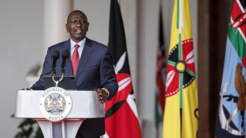 O Presidente queniano William Ruto em conferrência de imprensa no passado dia 11 de Julho de 2024, em Nairobi.