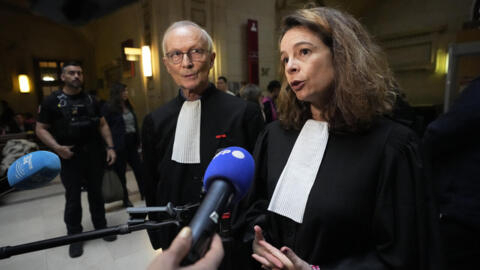 Lawyer Clemence Bectarte on 21 May at a courtroom in Paris in another case taken against senior officials of the Syrian regime.