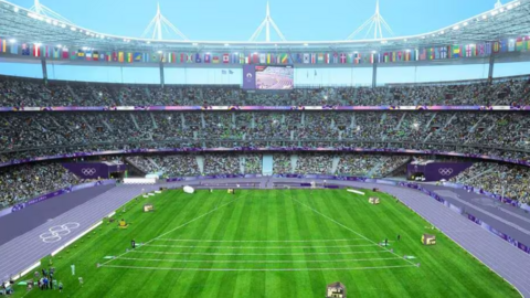 El Estadio de Francia se vestirá de violeta este verano. Ilustración.