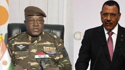 Niger Coup leader General Abdourahamane Tchiani (pictured left) and Niger President Mohamed Bazoum.