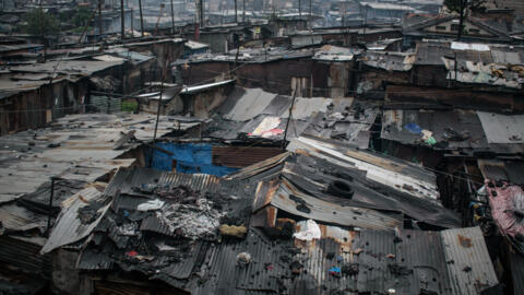 Shacks in the informal settlement of Mathare in Nairobi , Kenya, on 26 April 2023. Poverty and unemployment run deep in some parts of the world, with the UNDP asking for debt relief. 