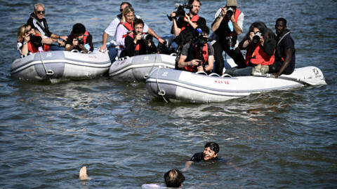 Paris Mayor Anne Hidalgo eventually swam in the Seine, in Paris on 17 July, 2024, to demonstrate that the river is clean enough to host the outdoor swimming Olympic events.