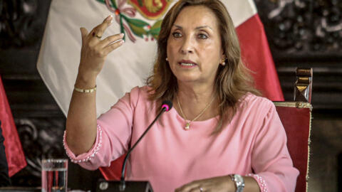 La presidenta peruana, Dina Boluarte, en una rueda de prensa en el Palacio de Gobierno. Lima, Perú, 5 de abril de 2024. Foto de la ilustración.