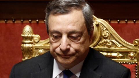 On the way out. Italian Prime Minister Mario Draghi.