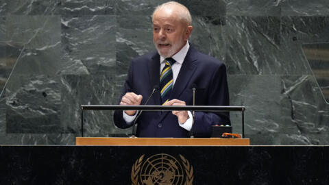 O presidente Luiz Inácio Lula da Silva durante discurso na Assembleia Geral da ONU.