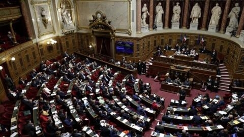 Сенат Франции в момент исторического голосования по закреплению в Конституции права на аборт. 28 февраля 2024 года.
