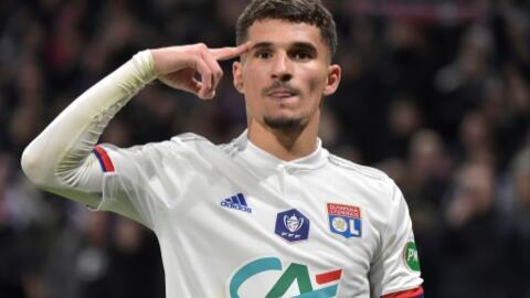 Houssem Aouar, ancien milieu de terrain de l'OL, le 12 février 2020 à Lyon.