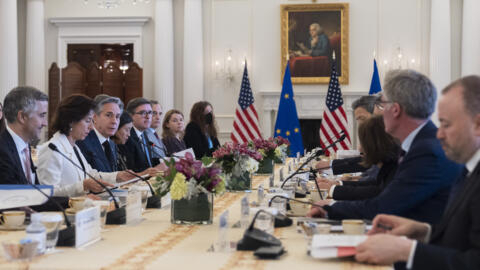 美国-欧盟贸易和科技委员会会议资料图片