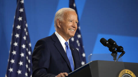 President Joe Biden speaks at a news conference Thursday July 11, 2024, on the final day of the NATO summit in Washington.
