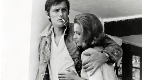 Diễn viên Alain Delon và Romy Schneider, trong một cảnh phim "La Piscine" quay năm 1968.