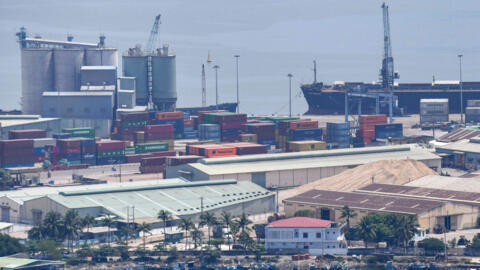 This picture shows a view of Quy Nhon port in Vietnam’s Binh Dinh province on March 29, 2024.