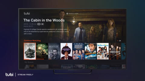 An image of the main screen of Tubi, a free movie and television streaming service. (Courtesy: Tubi)