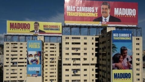 Chipul lui Nicolas Maduro este peste tot. Caracas, Venezuela, 24 iulie 2024